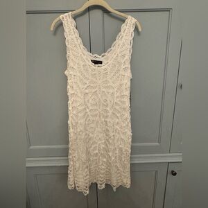 White sleeveless mini dress, size 16, new with tags